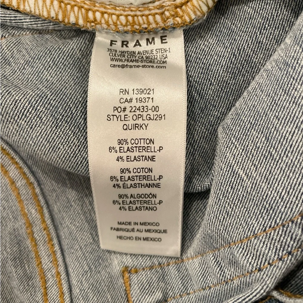 Frame Women’s Le Garçon Mid Rise Crop Boyfriend Jeans Size 26 Color Quirky - Picture 10 of 11